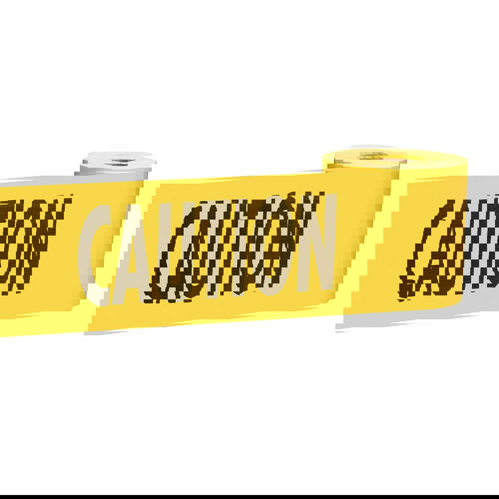 Barricade & Flagging Tape; Legend: Caution ; Material: Plastic ; Overall Length: 300.00 ; Color: Yellow